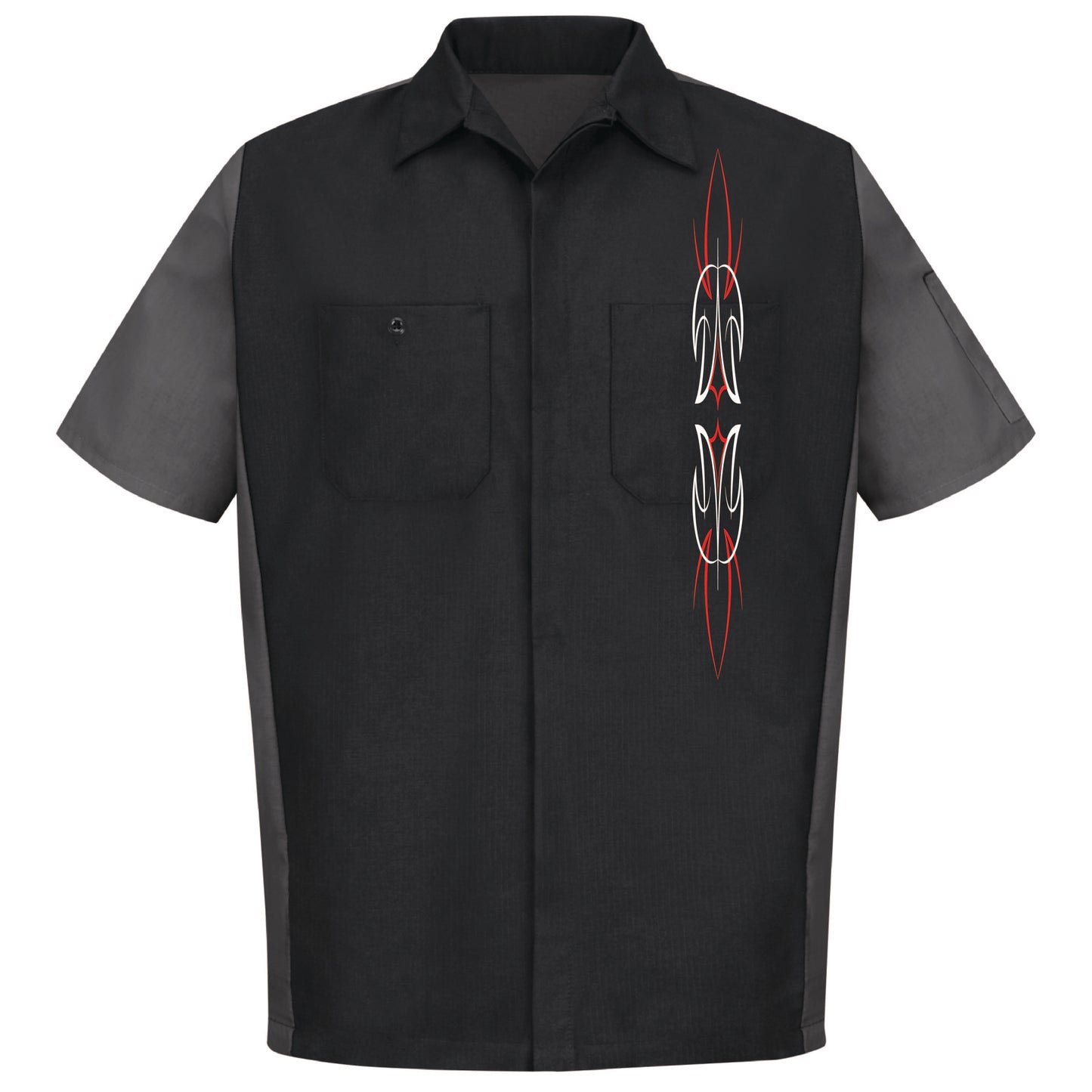 Mechanic Pinstrip Red Cap shirt