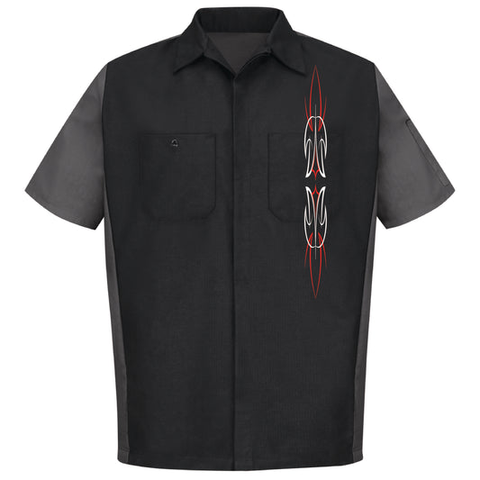 Mechanic Pinstrip Red Cap shirt